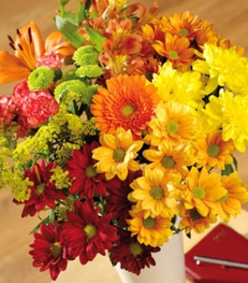 Autumn Colors - Chrysanthemums with Asiatic Lilies & Mix Blooms